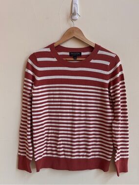 Banana Republic Brown Stripe Long Sleeve Lightweight Round Neck Womens Size S
